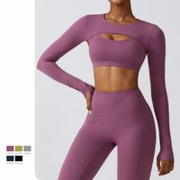 Einfaches Basic-trainingsanzug-t-shirt Aus Einfarbigem Nylon Mit U-ausschnitt main image 2