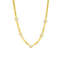 Korean Style Butterfly Titanium Steel Plating 18k Gold Plated Necklace main image 2
