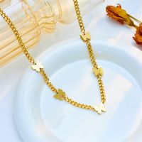 Korean Style Butterfly Titanium Steel Plating 18k Gold Plated Necklace main image 5