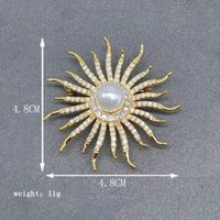 Elegant Glam Luxurious Round Brass Plating Inlay Zircon Women's Brooches 1 Piece main image 2