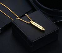 Hip Hop Retro Cruzar Bala Acero Inoxidable 304 Enchapado Chapados en oro de 18k Hombres sku image 11