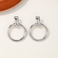 1 Pair Classic Style Solid Color Alloy Drop Earrings sku image 1