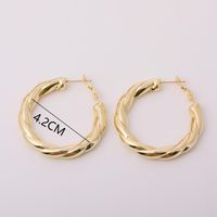 1 Pair Simple Style Round Plating 201 Stainless Steel 304 Stainless Steel Gold Plated Earrings sku image 1