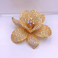 Elegant Luxurious Flower Brass Plating Inlay Zircon Women's Brooches 1 Piece main image 5