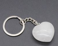 Simple Style Heart Shape Natural Stone Polishing Crystal Keychain sku image 1