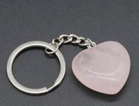 Simple Style Heart Shape Natural Stone Polishing Crystal Keychain sku image 2