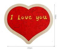 Puzzles Kids(7-16years) Toddler(3-6years) Valentine's Day Heart Shape Wood Toys sku image 4