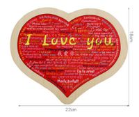 Puzzles Kids(7-16years) Toddler(3-6years) Valentine's Day Heart Shape Wood Toys sku image 6