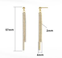 1 Pair Simple Style Classic Style Oversized Tassel Polishing Plating Inlay Sterling Silver Zircon White Gold Plated Drop Earrings main image 2