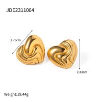 1 Pair IG Style Heart Shape Plating 316 Stainless Steel  Ear Studs sku image 1