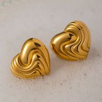 1 Pair IG Style Heart Shape Plating 316 Stainless Steel  Ear Studs main image 1