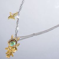 Cute Rabbit Copper Plating Inlay Zircon 18k Gold Plated Silver Plated Pendant Necklace main image 1