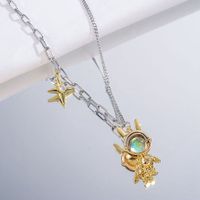 Cute Rabbit Copper Plating Inlay Zircon 18k Gold Plated Silver Plated Pendant Necklace main image 3