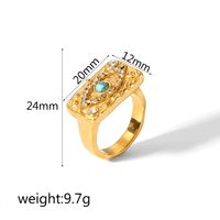 304 Stainless Steel 18K Gold Plated Simple Style Polishing Plating Inlay Star Moon Eye Natural Stone Zircon Rings main image 5