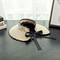 Women's Simple Style Solid Color Bowknot Flat Eaves Sun Hat sku image 4