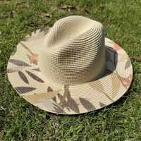 Women's Simple Style Color Block Flat Eaves Straw Hat sku image 3