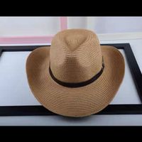 Women's Simple Style Color Block Crimping Straw Hat main image 5