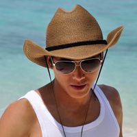 Women's Simple Style Color Block Crimping Straw Hat main image 1