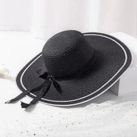 Women's Simple Style Classic Style Color Block Wide Eaves Straw Hat sku image 2