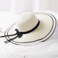 Women's Simple Style Classic Style Color Block Wide Eaves Straw Hat sku image 3