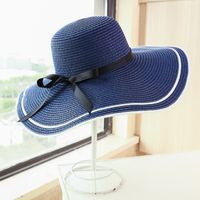 Women's Simple Style Classic Style Color Block Wide Eaves Straw Hat sku image 5