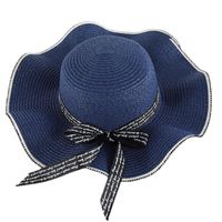 Women's Simple Style Color Block Flat Eaves Straw Hat sku image 5