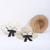 Women's Simple Style Color Block Flat Eaves Straw Hat main image 4