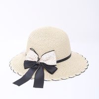 Women's Simple Style Color Block Flat Eaves Straw Hat sku image 1
