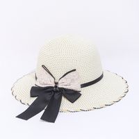 Women's Simple Style Color Block Flat Eaves Straw Hat sku image 4