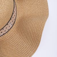 Women's Simple Style Color Block Wide Eaves Straw Hat main image 4