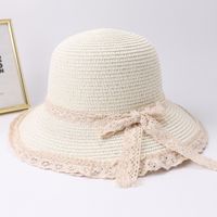 Women's Simple Style Commute Color Block Flat Eaves Straw Hat sku image 3