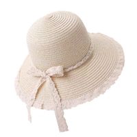 Women's Simple Style Commute Color Block Flat Eaves Straw Hat main image 3