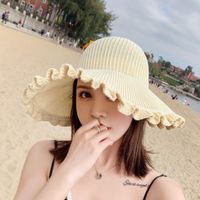 Women's Simple Style Bow Knot Crimping Wool Cap main image 1