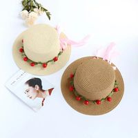 Women's Simple Style Color Block Flat Eaves Straw Hat main image 3