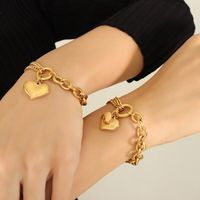 Fashion Heart Shape Titanium Steel Plating Bracelets main image 4