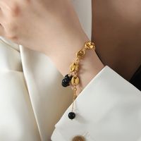 Elegant Fashion Geometric Freshwater Pearl Agate Copper Beaded Plating Bracelets sku image 4