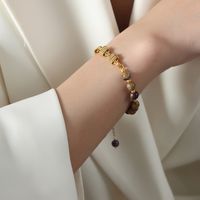 Elegant Fashion Geometric Freshwater Pearl Agate Copper Beaded Plating Bracelets sku image 3