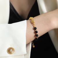 Elegant Fashion Geometric Freshwater Pearl Agate Copper Beaded Plating Bracelets sku image 2