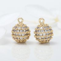 Simple Style Ball Copper Plating Inlay Zircon 14k Gold Plated Jewelry Accessories main image 5
