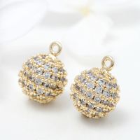 Simple Style Ball Copper Plating Inlay Zircon 14k Gold Plated Jewelry Accessories main image 1