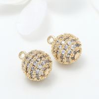 Simple Style Ball Copper Plating Inlay Zircon 14k Gold Plated Jewelry Accessories main image 4