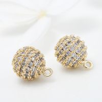 Simple Style Ball Copper Plating Inlay Zircon 14k Gold Plated Jewelry Accessories main image 3