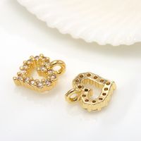 Simple Style Heart Shape Copper Plating Inlay Zircon 14k Gold Plated Charms Jewelry Accessories main image 3