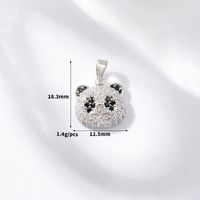 Simple Style Bear Panda Fish Tail Copper Plating Inlay Zircon Charms Jewelry Accessories sku image 4
