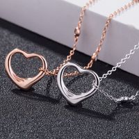 Einfacher Stil Herzform Sterling Silber Überzug Halskette Mit Anhänger main image 1