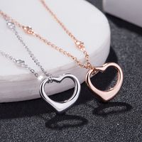 Einfacher Stil Herzform Sterling Silber Überzug Halskette Mit Anhänger main image 5