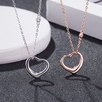Einfacher Stil Herzform Sterling Silber Überzug Halskette Mit Anhänger main image 4