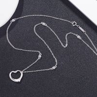 Einfacher Stil Herzform Sterling Silber Überzug Halskette Mit Anhänger main image 2