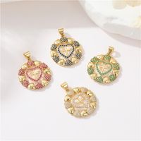 Simple Style Cross Heart Shape Copper Plating Inlay Zircon Charms Jewelry Accessories main image 5