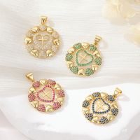 Simple Style Cross Heart Shape Copper Plating Inlay Zircon Charms Jewelry Accessories main image 1
